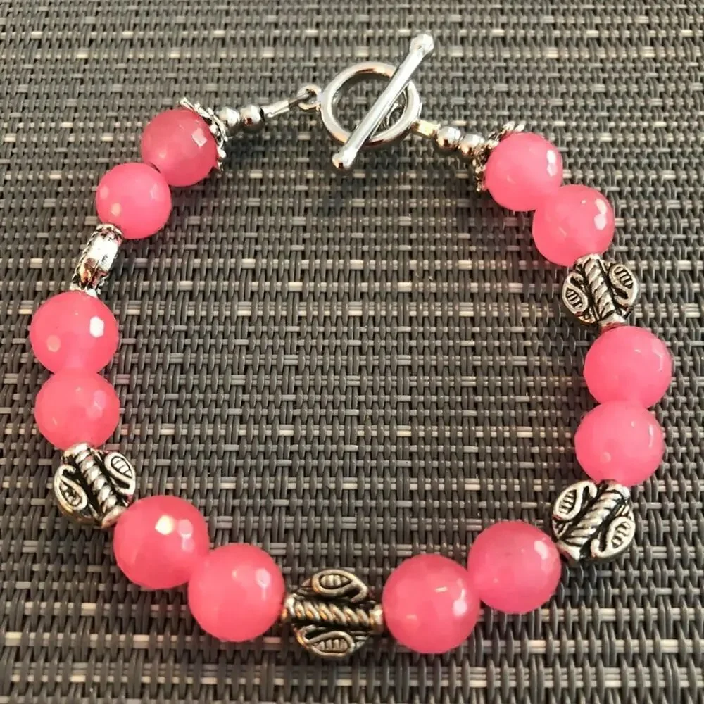 Girls: Pink Jade Bracelet